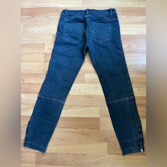 NILI LOTAN 111/88 80NL Black Ankle Zip Skinny Moto Jeans Size 4 - Picture 11 of 11